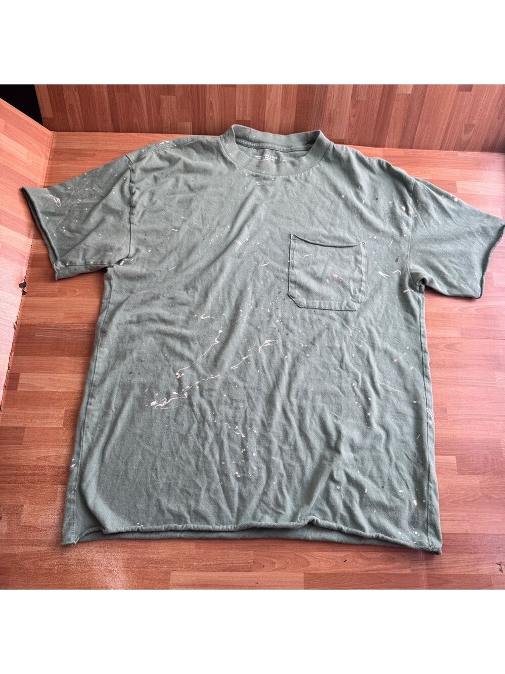 Abercrombie&Fitch soft longline cotton T-shirt,distressed paint splatter,small